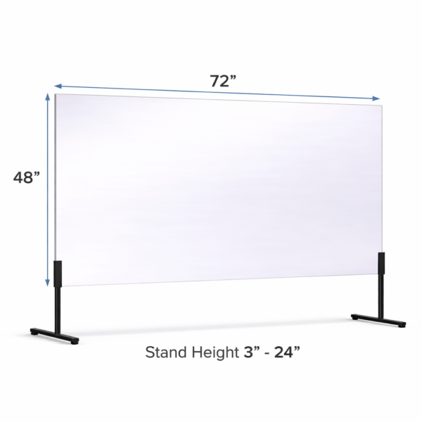 48 x 72 Horizontal Free-standing glassless mirror on floor stand for portable use