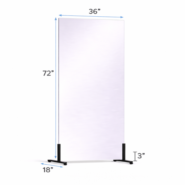 36 x 72 Vertical Free-standing glassless mirror on floor stand for portable use
