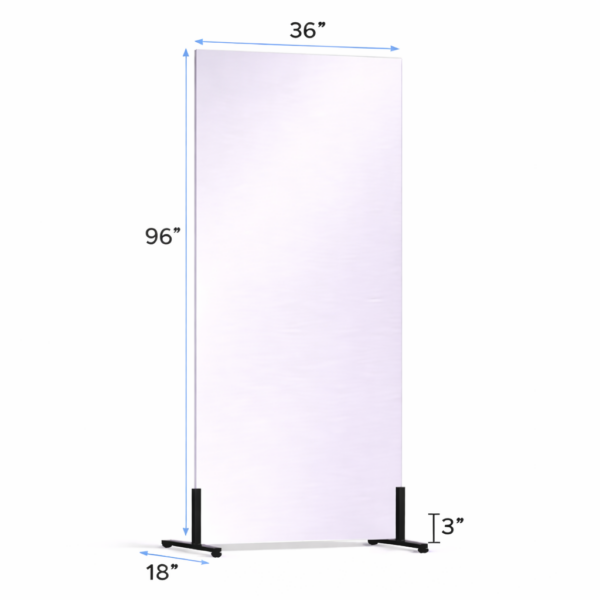36 x 96 Vertical Free-standing glassless mirror on floor stand for portable use