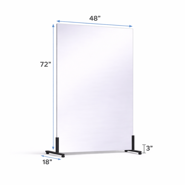 48 x 72 Free-standing glassless mirror on floor stand for portable use