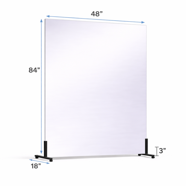 48 x 84 Free-standing glassless mirror on floor stand for portable use