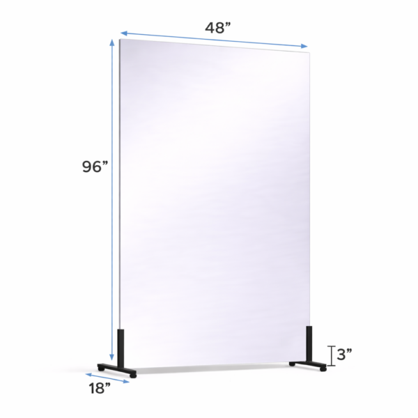 48 x 96 Free-standing glassless mirror on floor stand for portable use