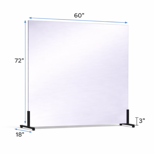 60 x 72 Vertical Free-standing glassless mirror on floor stand for portable use