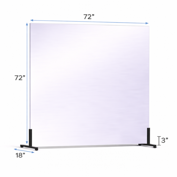 72 x 72 Free-standing glassless mirror on floor stand for portable use