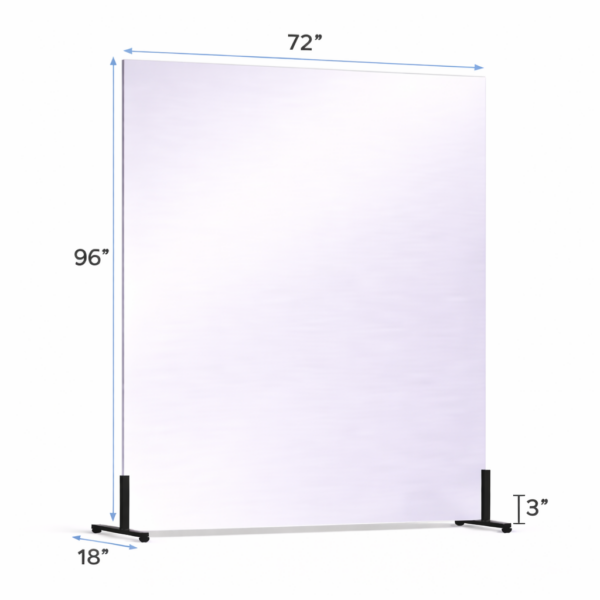 72 x 96 Vertical Free-standing glassless mirror on floor stand for portable use