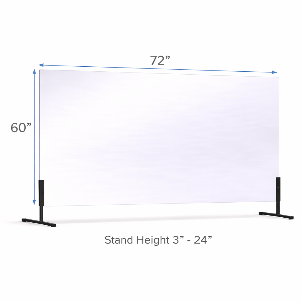 60 x 72 Horizontal Free-standing glassless mirror on floor stand for portable use