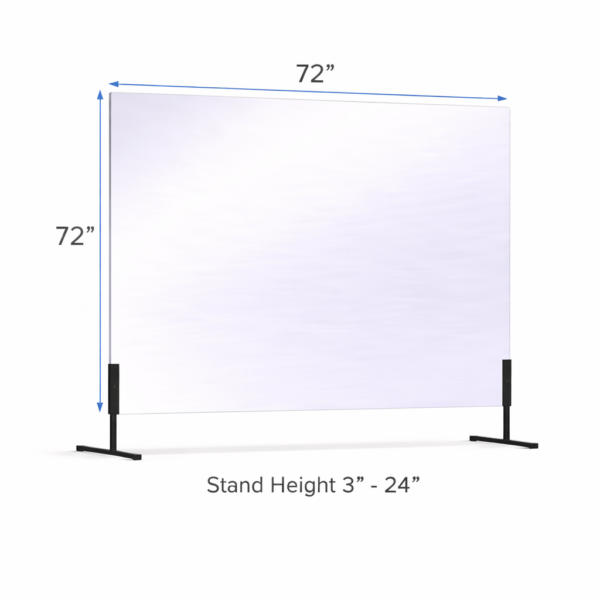 72 x 72 Horizontal Free-standing glassless mirror on floor stand for portable use