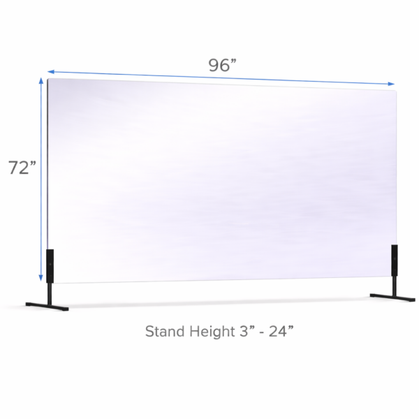 72 x 96 Horizontal Free-standing glassless mirror on floor stand for portable use