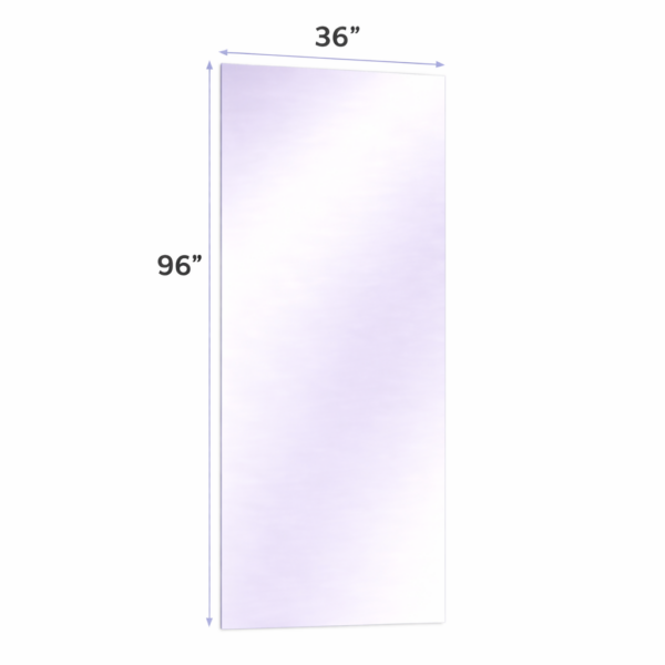 36 x 96 Surface-mounted glassless mirror installed on a wall in a professional studio environment