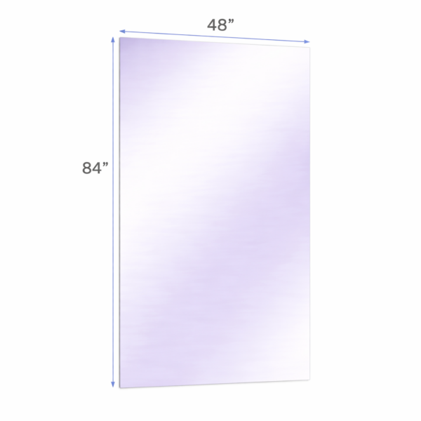 48 x 84 Surface-mounted glassless mirror installed on a wall in a professional studio environment