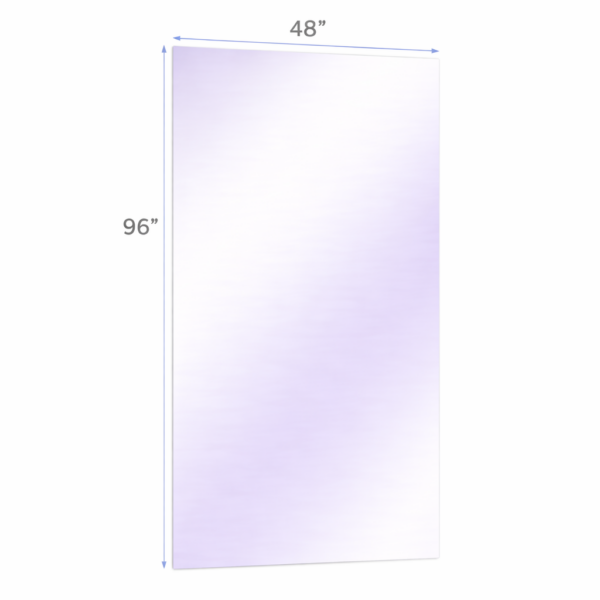 48 x 96 Surface-mounted glassless mirror installed on a wall in a professional studio environment