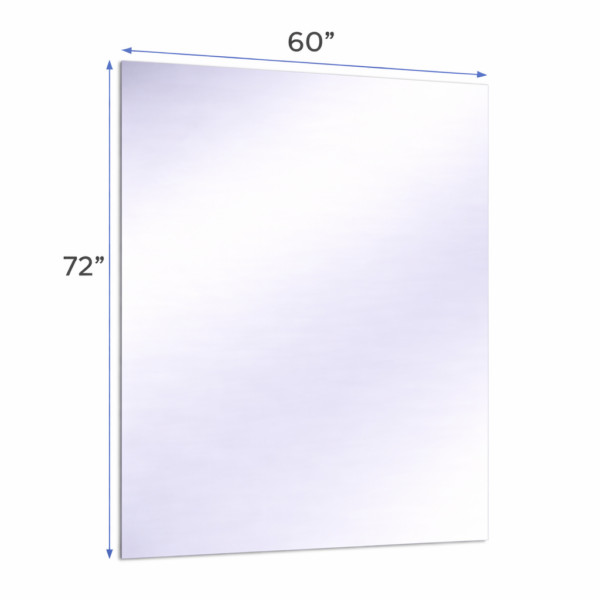 60 x 72 Surface-mounted glassless mirror installed on a wall in a professional studio environment