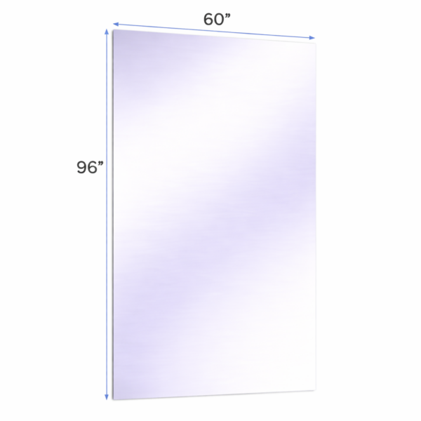 60 x 96 Surface-mounted glassless mirror installed on a wall in a professional studio environment