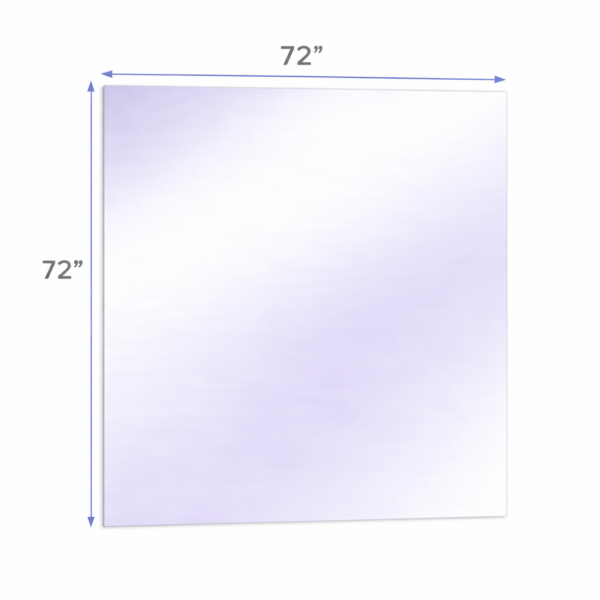 72 x 72 Surface-mounted glassless mirror installed on a wall in a professional studio environment