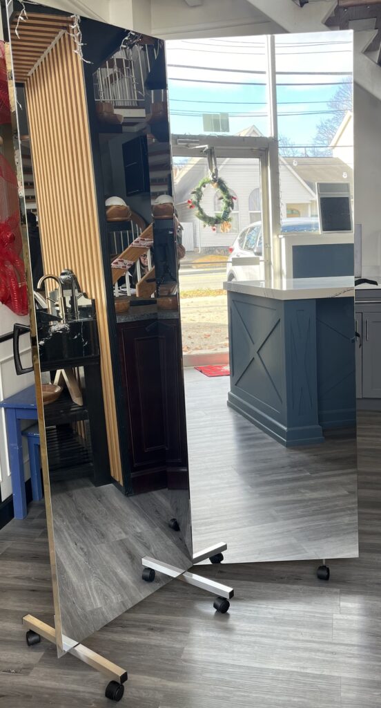 24×72 Bi-folding Glassless Mirror with Rolling Stands