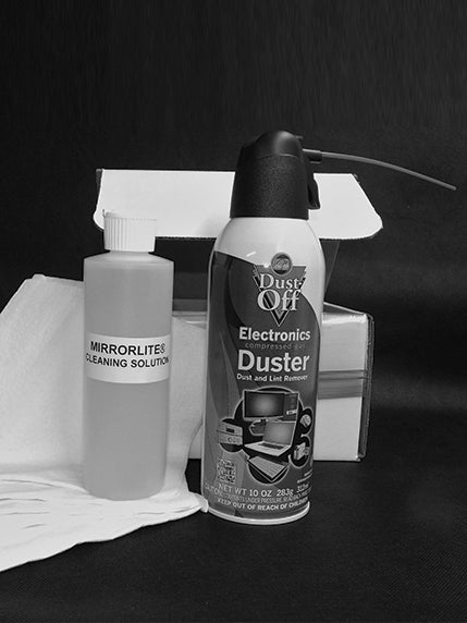 Cleaning kit for optional grade mirrors