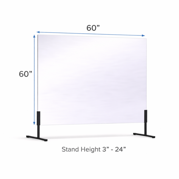 60 x 60 Horizontal Free-standing glassless mirror on floor stand for portable use