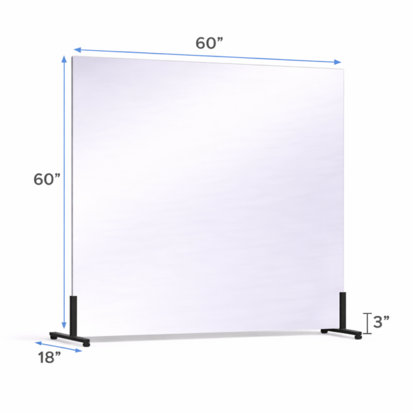 60 x 60 Vertical Free-standing glassless mirror on floor stand for portable use