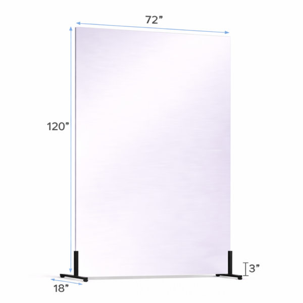 72 x 120 Vertical Free-standing glassless mirror on floor stand for portable use