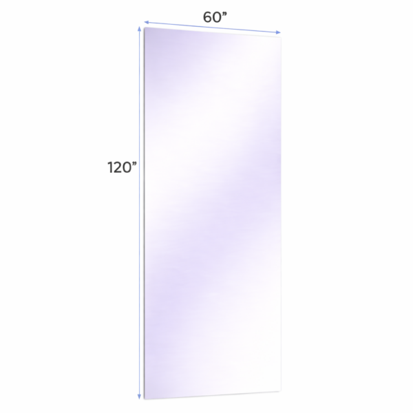 60 x 120 Surface-mounted glassless mirror installed on a wall in a professional studio environment