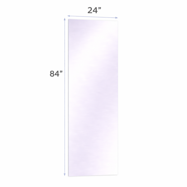 24 x 84 Surface-mounted glassless mirror installed on a wall in a professional studio environment