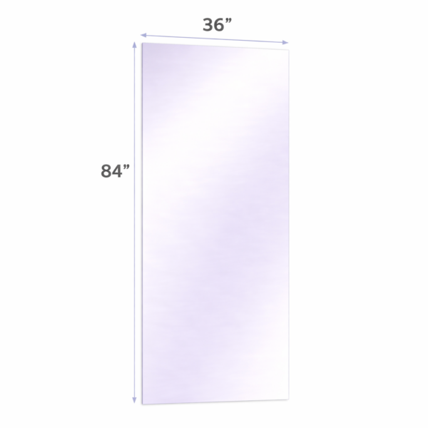 36 x 84 Surface-mounted glassless mirror installed on a wall in a professional studio environment