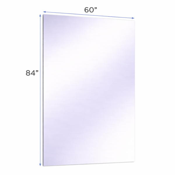 60 x 84 Surface-mounted glassless mirror installed on a wall in a professional studio environment