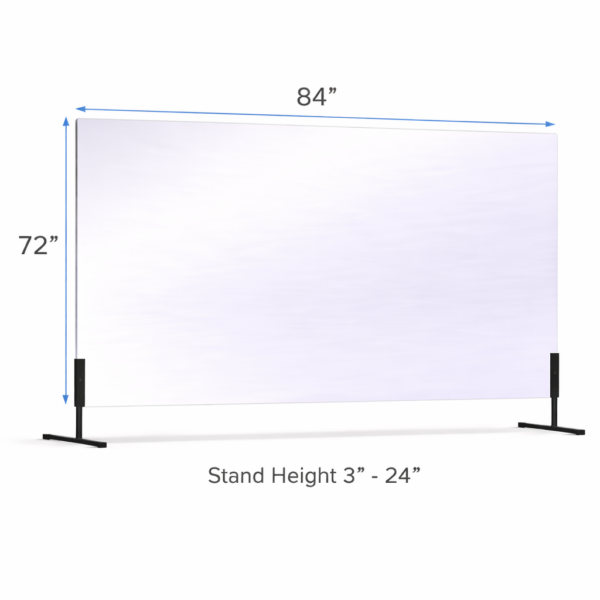 72 x 84 Horizontal Free-standing glassless mirror on floor stand for portable use
