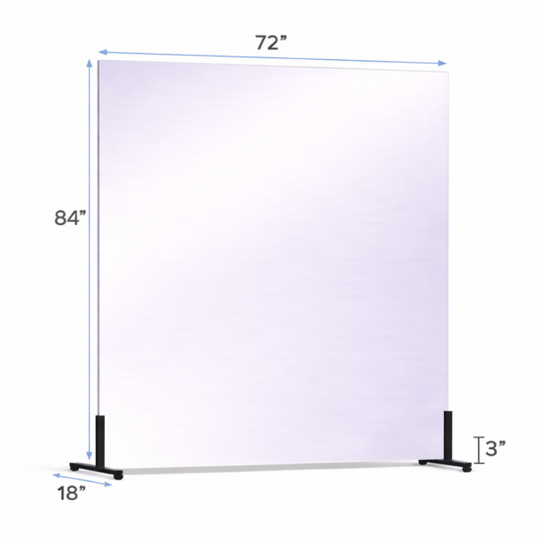 72 x 84 Free-standing glassless mirror on floor stand for portable use
