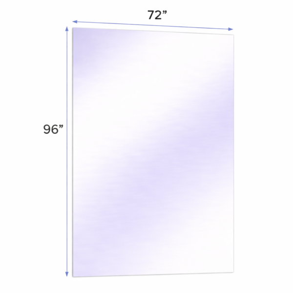 72 x 96 Surface-mounted glassless mirror installed on a wall in a professional studio environment