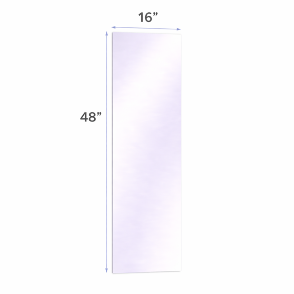 16 x 48 Surface-mounted glassless mirror installed on a wall in a professional studio environment