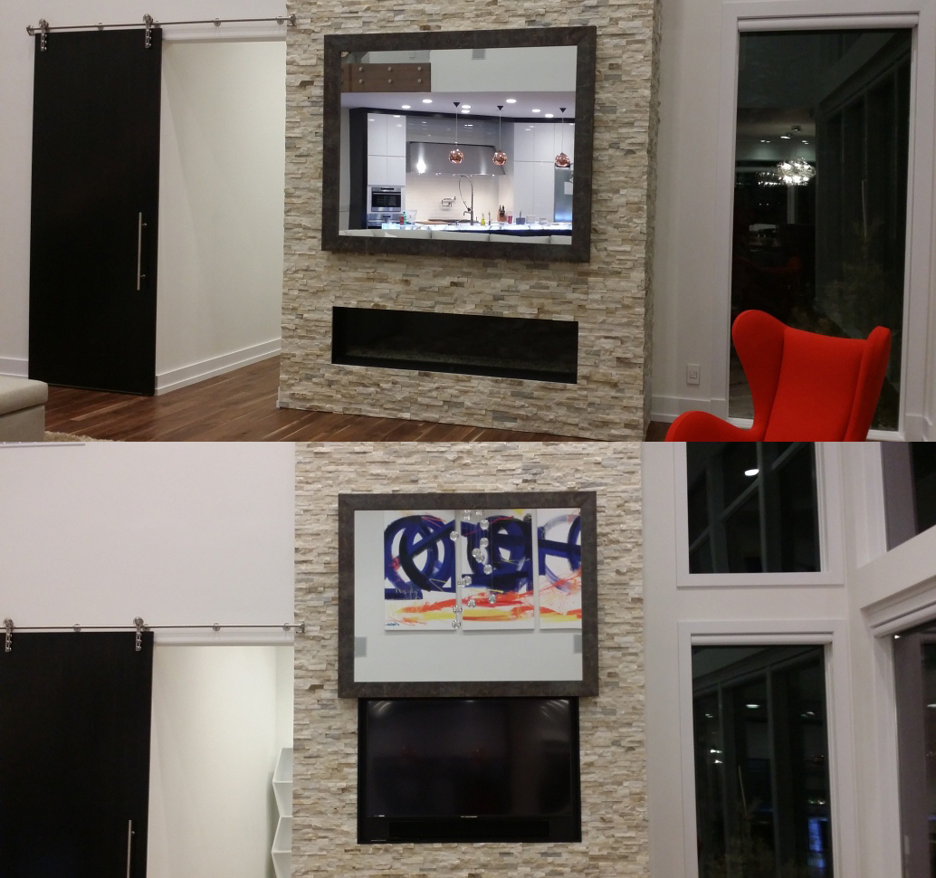 Authentic Mirrorlite Glassless Mirror Wall Mount Hidden TV Trick