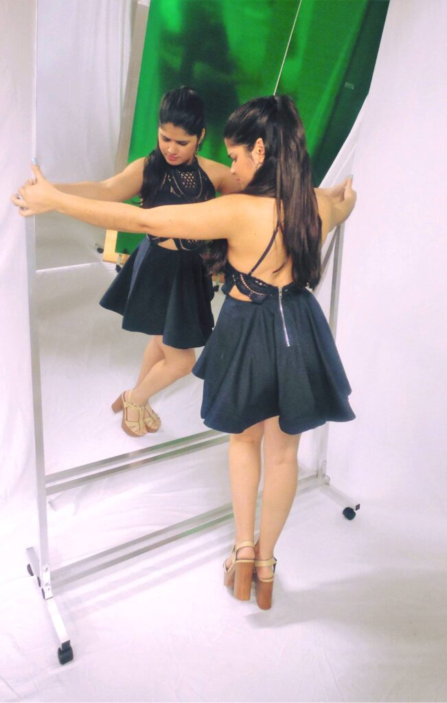 Tilting Freestanding Glassless Mirror