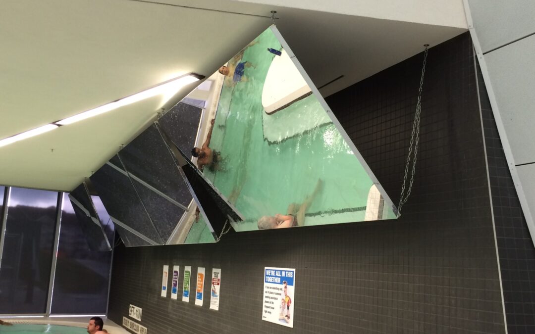 Overhead Demo Hanging Glassless Mirrors For Aquatic Center