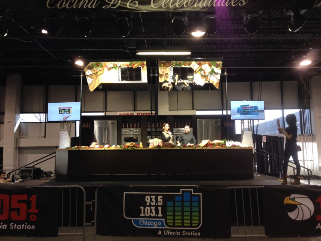 Overhead Demonstration Glassless Mirror Cooking Show