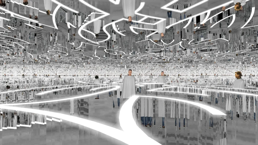 Room 2022 by Es Devlin Glassless Ceiling Mirrors