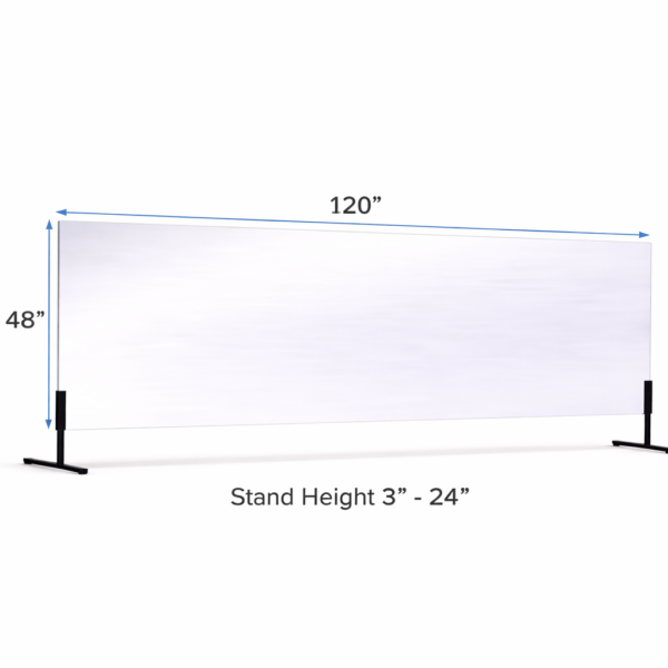48 x 120 Horizontal Free-standing glassless mirror on floor stand for portable use