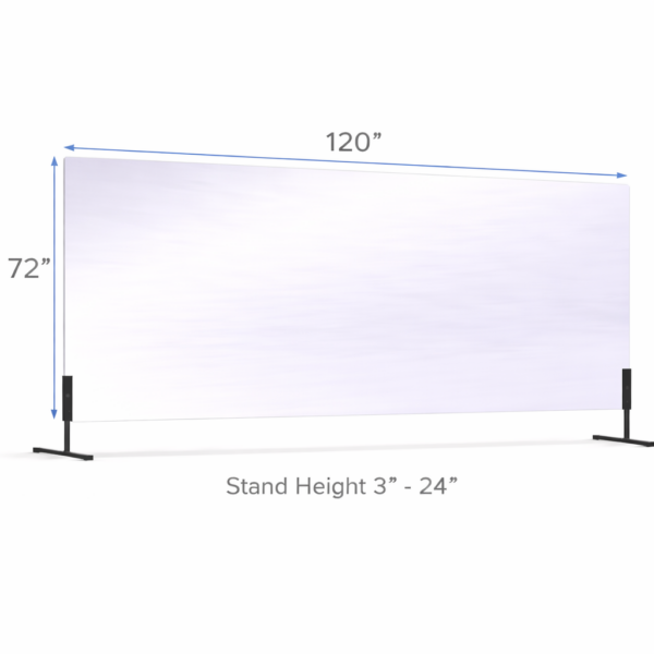 72 x 120 Horizontal Free-standing glassless mirror on floor stand for portable use