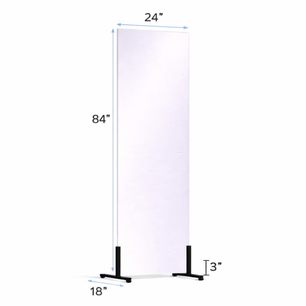 24 x 84 Vertical Free-standing glassless mirror on floor stand for portable use