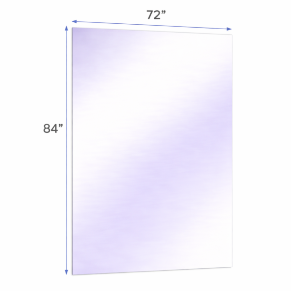 72 x 84 Surface-mounted glassless mirror installed on a wall in a professional studio environment