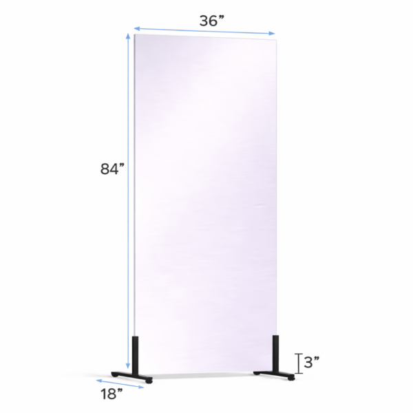36 x 84 Vertical Free-standing glassless mirror on floor stand for portable use