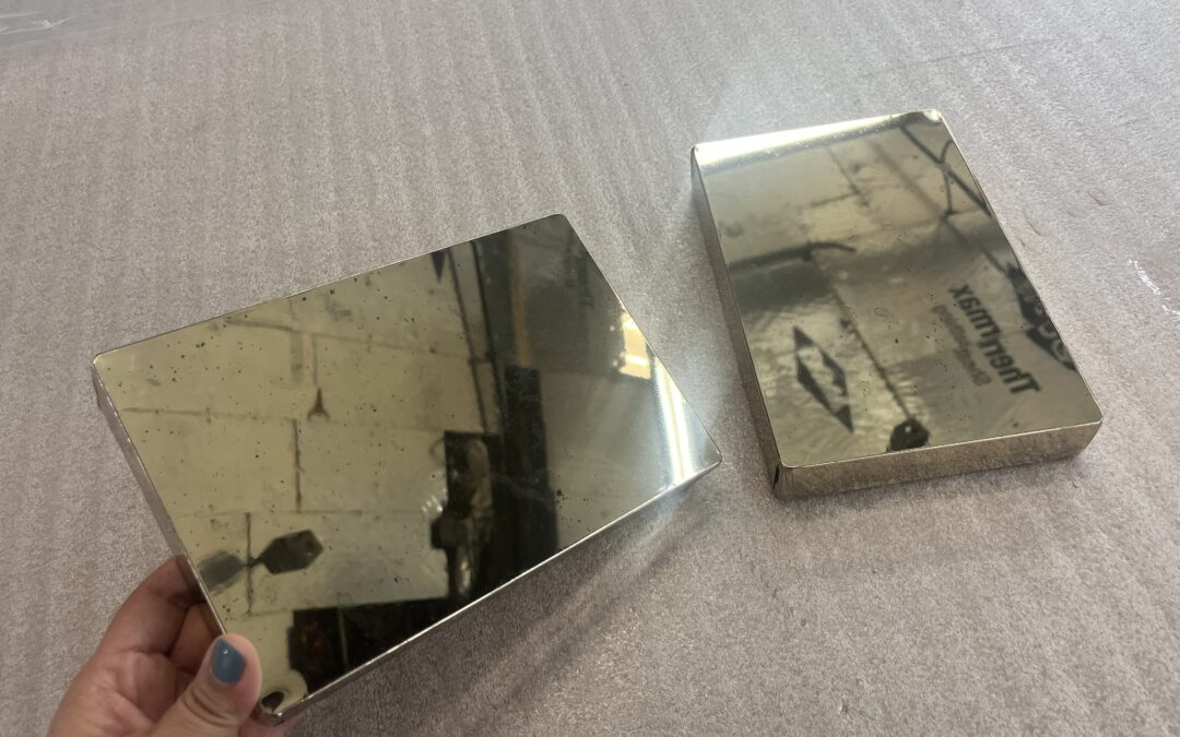 Antique bronze glassless mirror